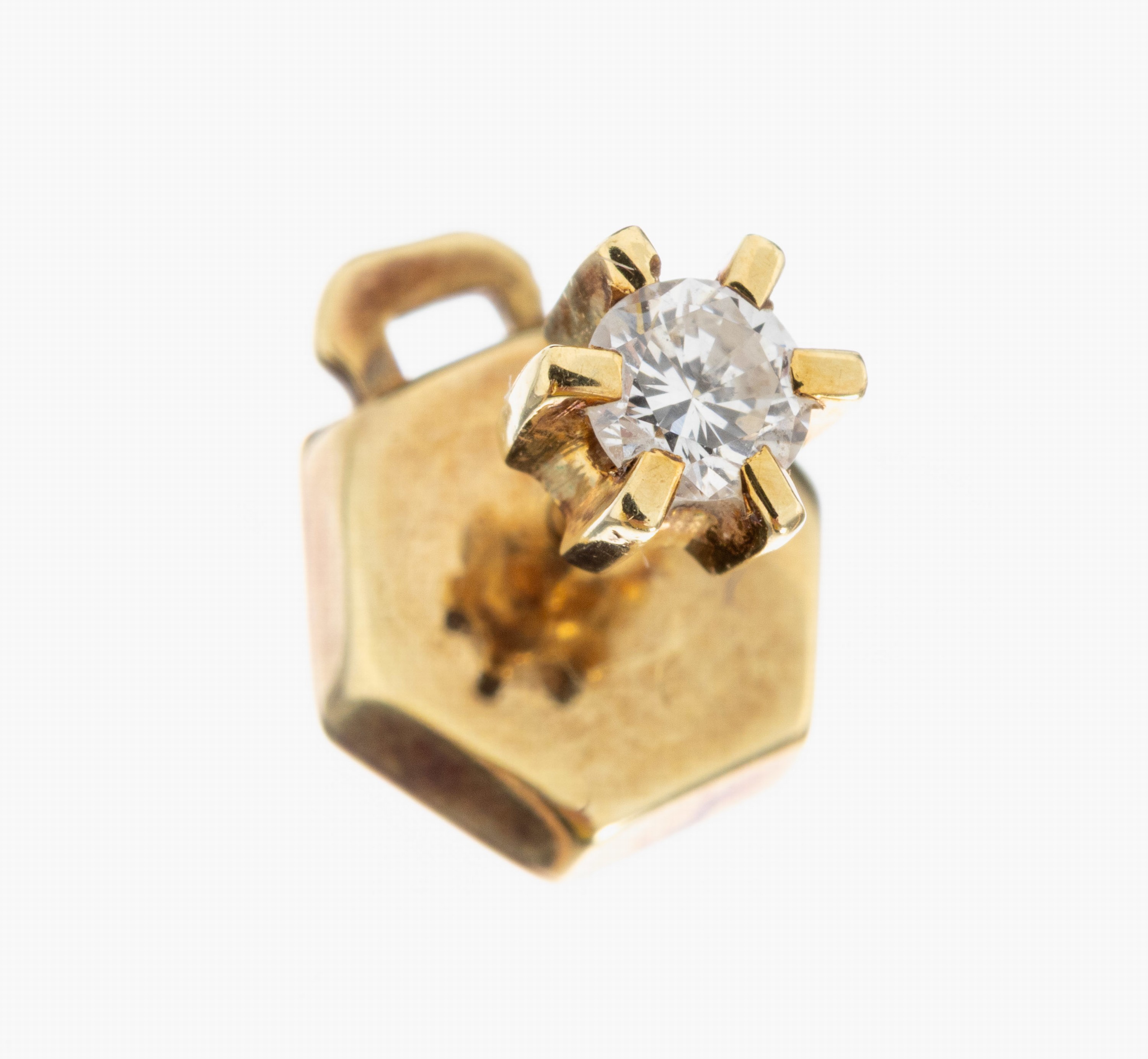 Detail a: 14 kt Gold Brillant-Stick-Pin, GG 585/000, Brillant ca. 0.09 ct Weiß/si, ca. 1.0 g