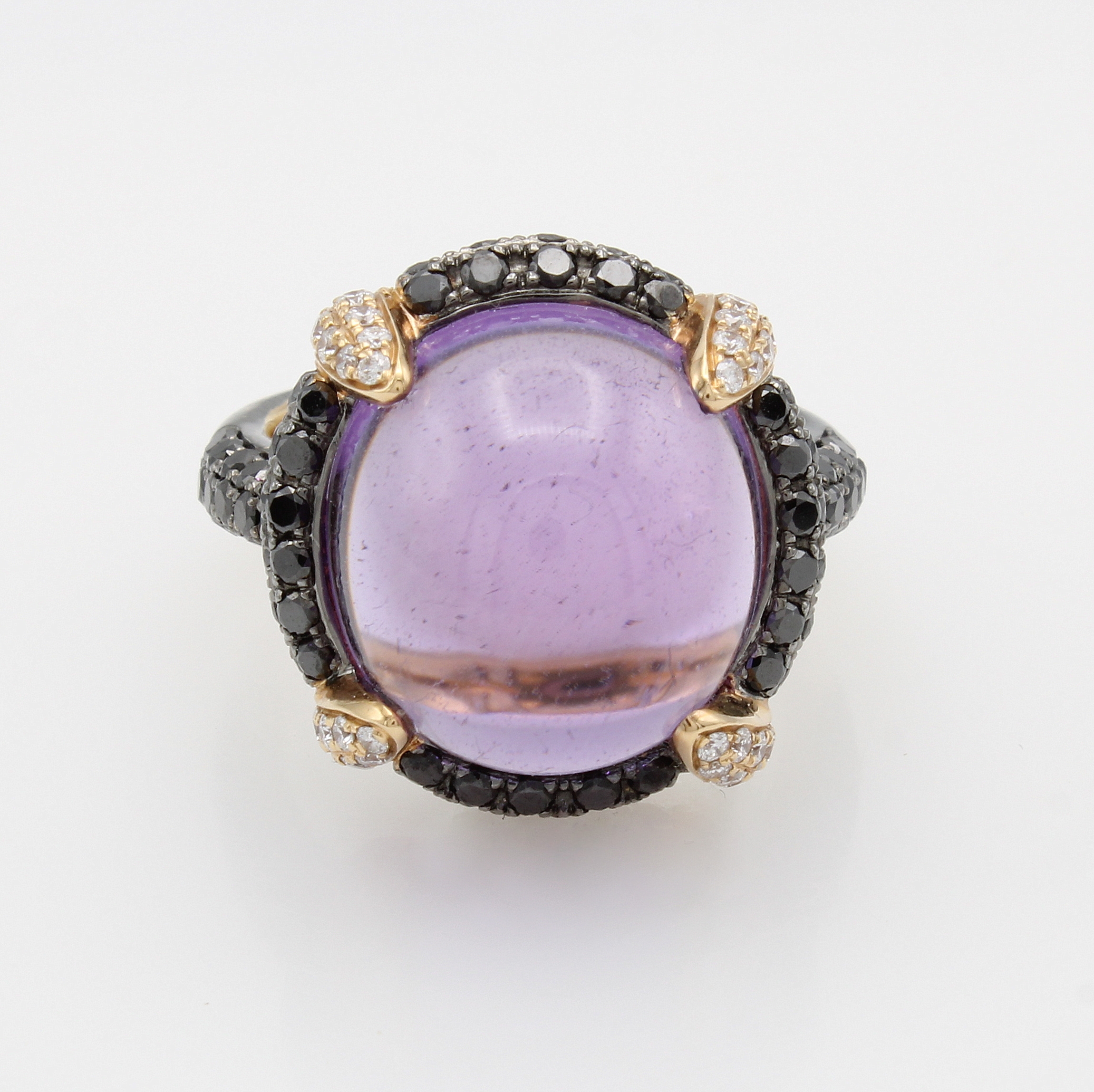 Image 27011766 - Ring mit Amethyst, Diamanten und Brillanten, RG 750/000 z.T. geschwärzt, ...