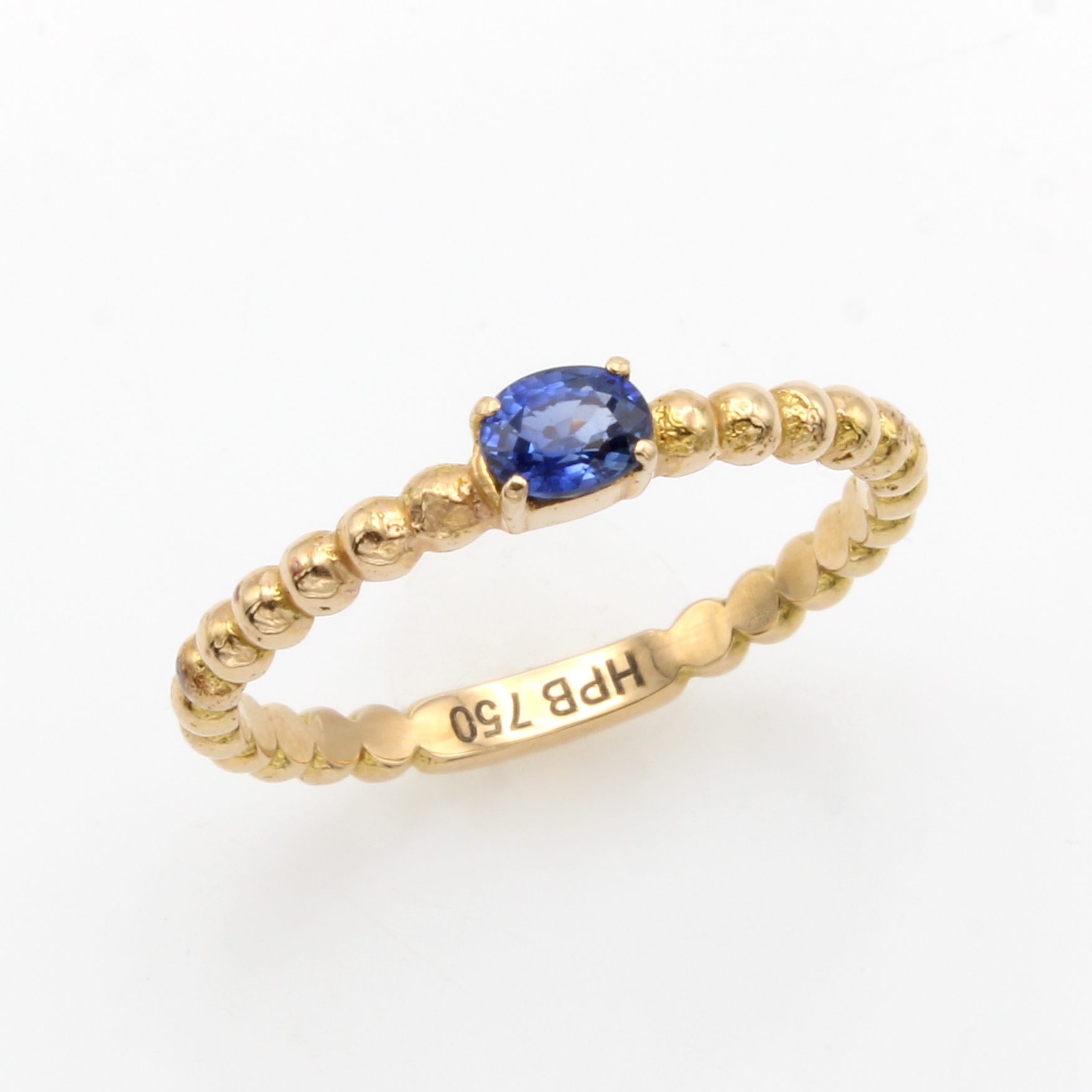Image 27011794 - Kugelring mit Saphir, RG 750/000, Saphir ca.0.36 ct, RW ca. 53