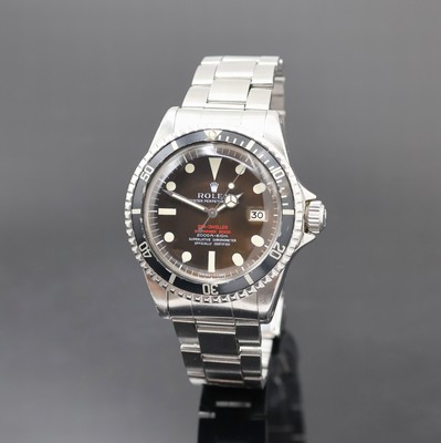 Image ROLEX feine und extrem seltene, frühe Herrenarmbanduhr Modell Double Red Sea-Dweller ...