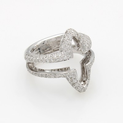 Image Kombiring mit Brillanten, WG 750/000, Brill. zus. ca. 1.32 ct feines Weiß/si, massive ...