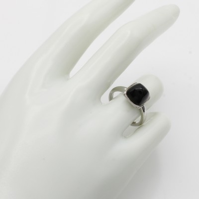 27011757b - Ring mit Onyx, WG 750/000, Onyx ca. 3.98 ct, RW 53