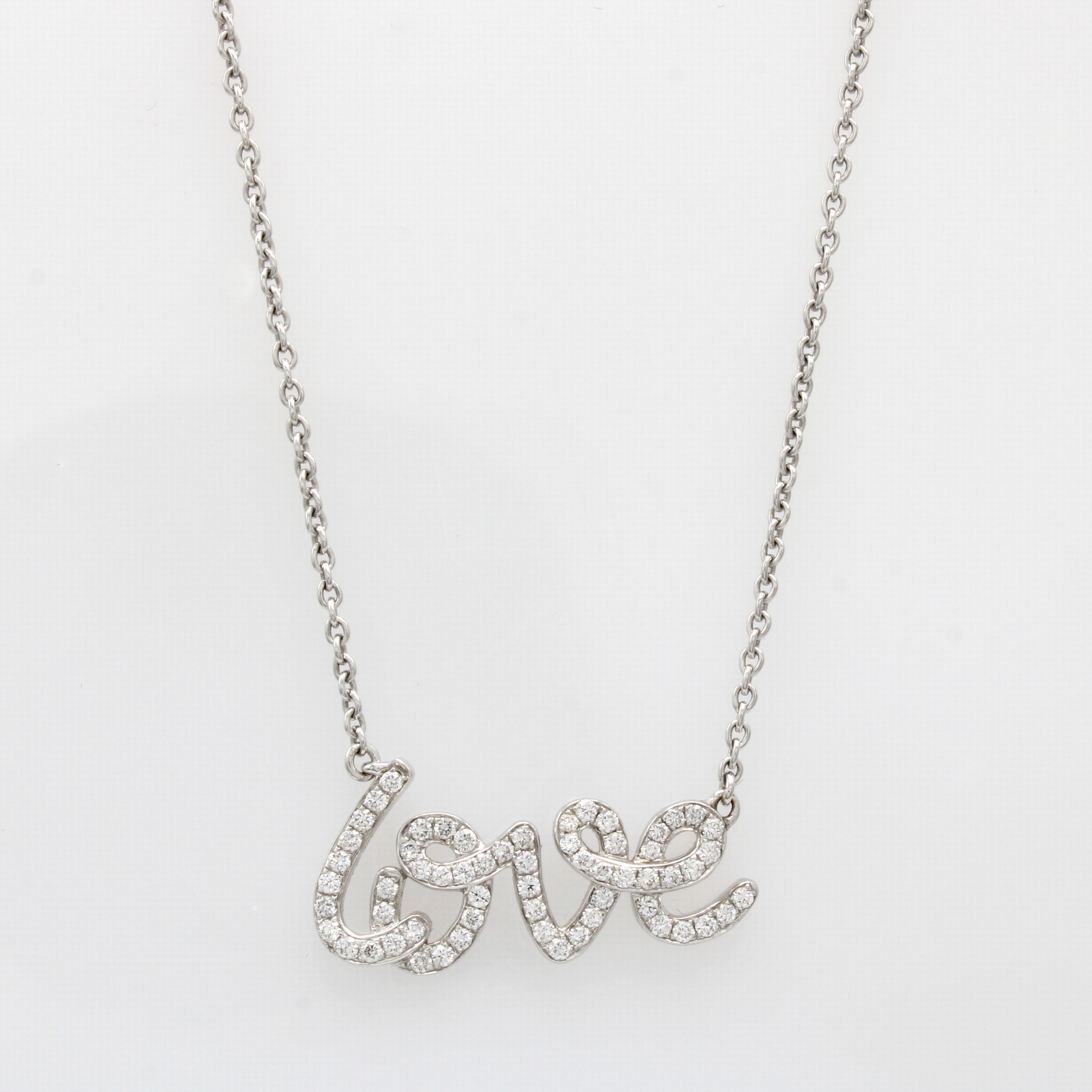 Image 27011811 - Collier ´LOVE´ mit Brillanten, WG 750/000, Brill. zus. ca. 0.55 ct feines Weiß/si, L. ...