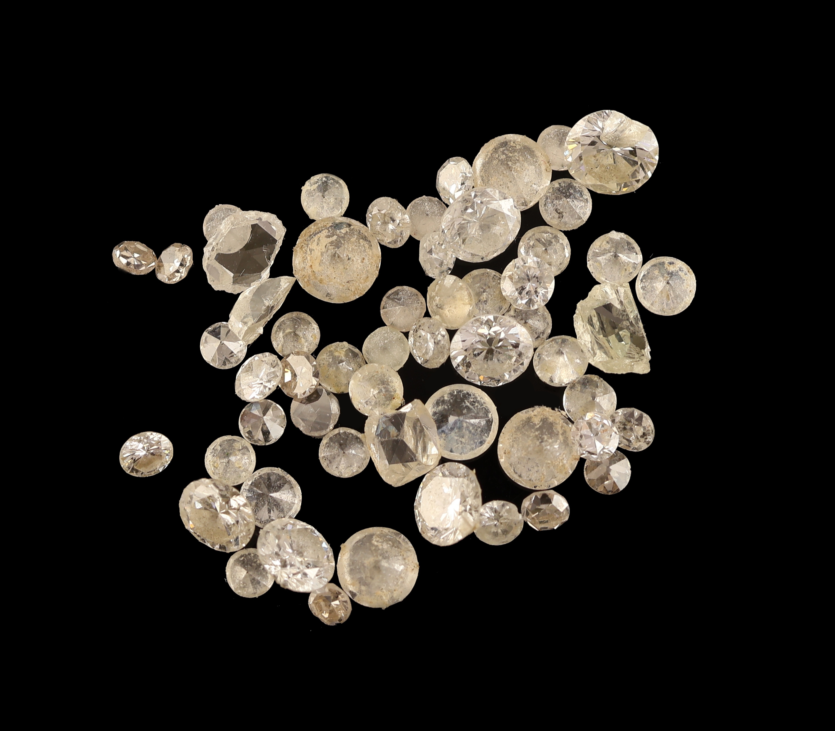 Detail a: Lot lose Diamanten und Brillanten zus. ca. 3.37 ct Weiß-get.Weiß/p, Ausfassware