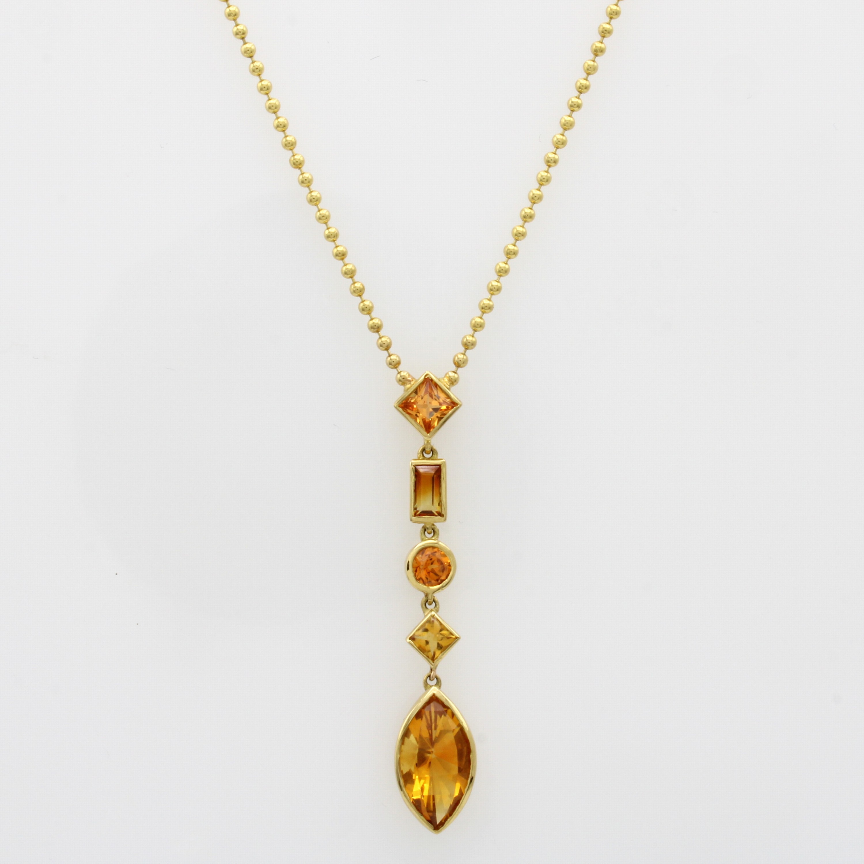 Image 27011849 - Collier mit Mandaringranaten und Citrinen, GG 750/000, 2 Mandaringranate zus. ca. 0.89 ...