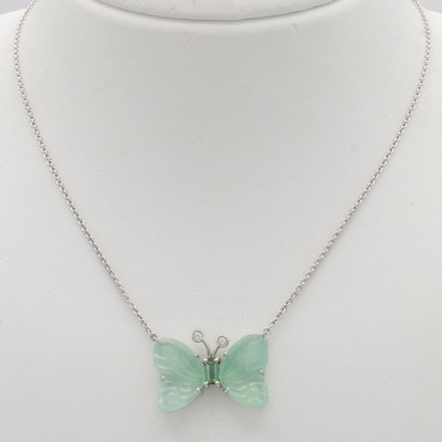 27011853a - Collier ´Schmetterling´ mit Turmalin und Bril-lanten, WG 750/000, Schmetterling aus ge- ...