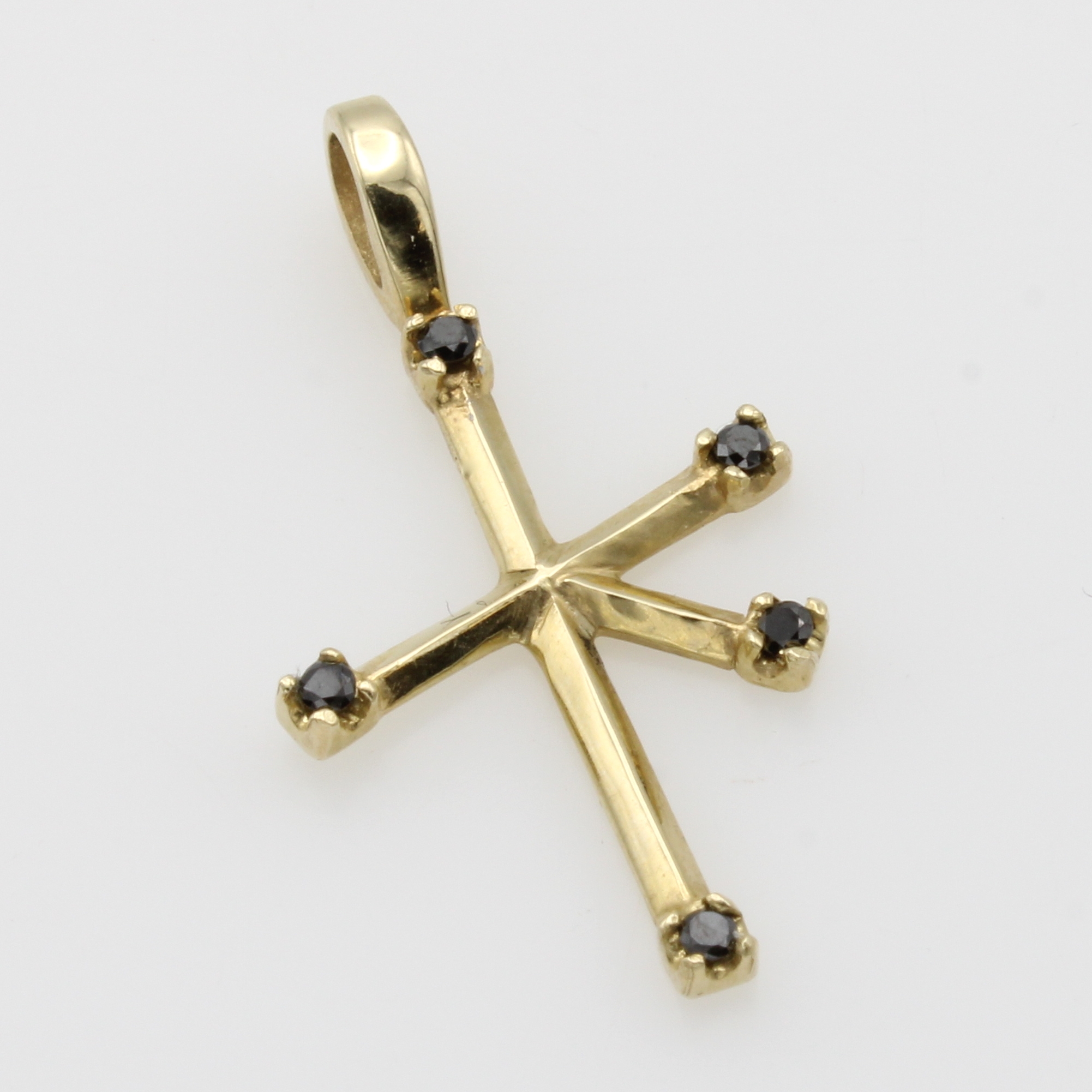 Image 27012264 - Anhänger ´Kreuz des Südens´ mit Diamanten, GG 585/000, 5 schwarze Diam. (beh.) zus. ...