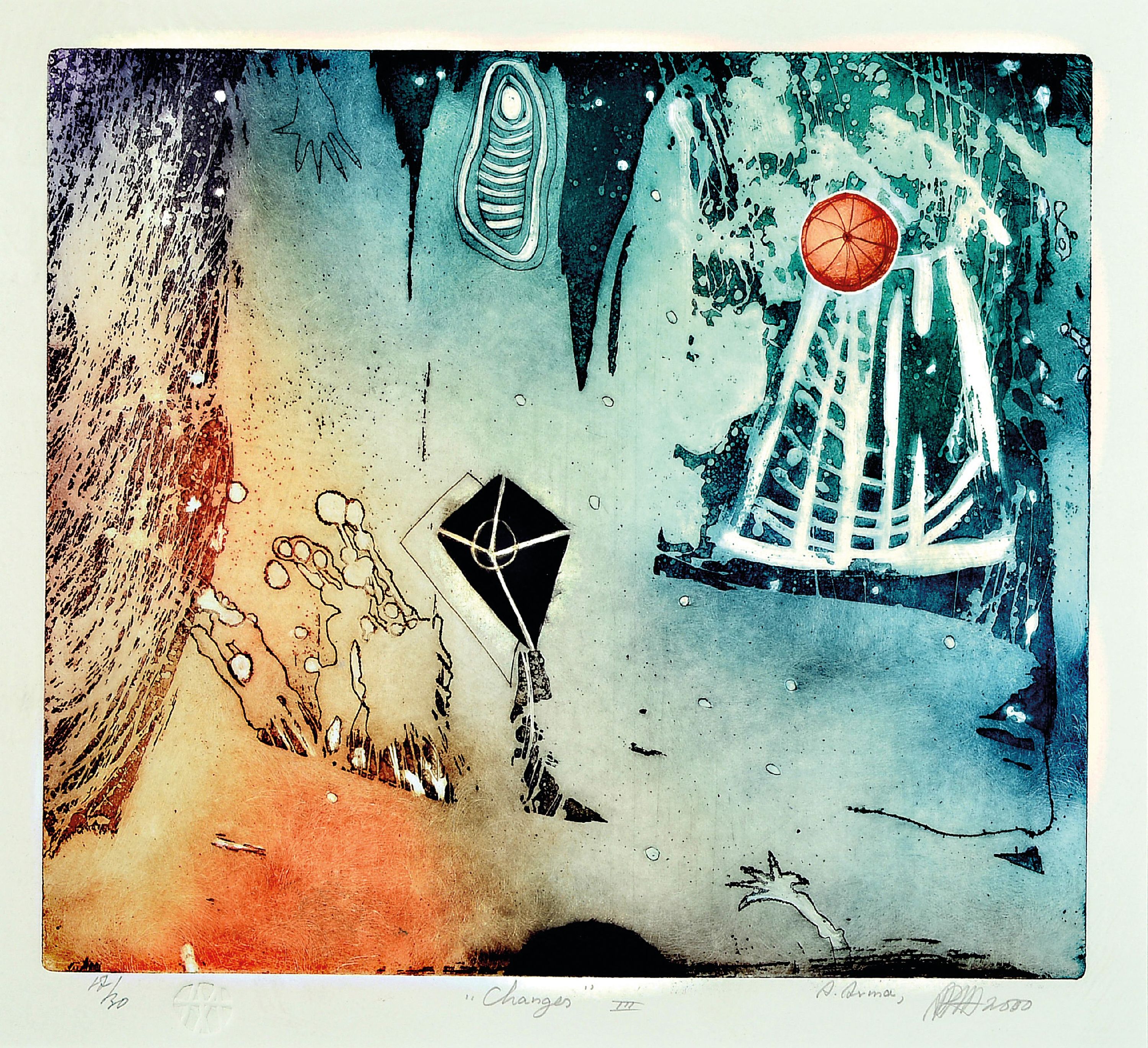 Image 27012273 - Ad Arma, geb. 1954 Rotterdam, Radierung, ´Changes III´, 2000, Ed. 17/30, Blindstempel, ...