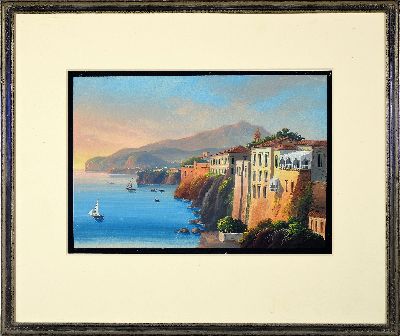 27012271k - M. Mauton, Künstler des 18./19.Jh., 4 Gouachen, Ansichten aus Süditalien, ´Golfo di ...