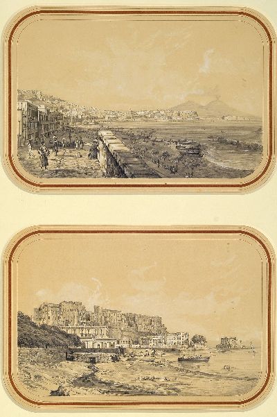 Image M. Mauton, Künstler des 18./19.Jh., 2 weiß gehöhte Bleistiftzeichnungen, Ansichten ...