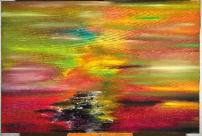 27012274k - Chef de Mulu, 1959 Sarawak, Borneo, acrylic/canvas, abstract. Seascape, signed approx. ...
