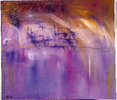 Image Chef de Mulu,1959 in Sarawak, Borneo, Acryl/Lwd., maritime Landschaft, abstr. ...