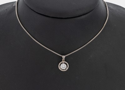 Image 14 kt gold brilliant-pendant , WG 585/000, brilliant approx. 0.60 ct Top Wesselton/si, ...