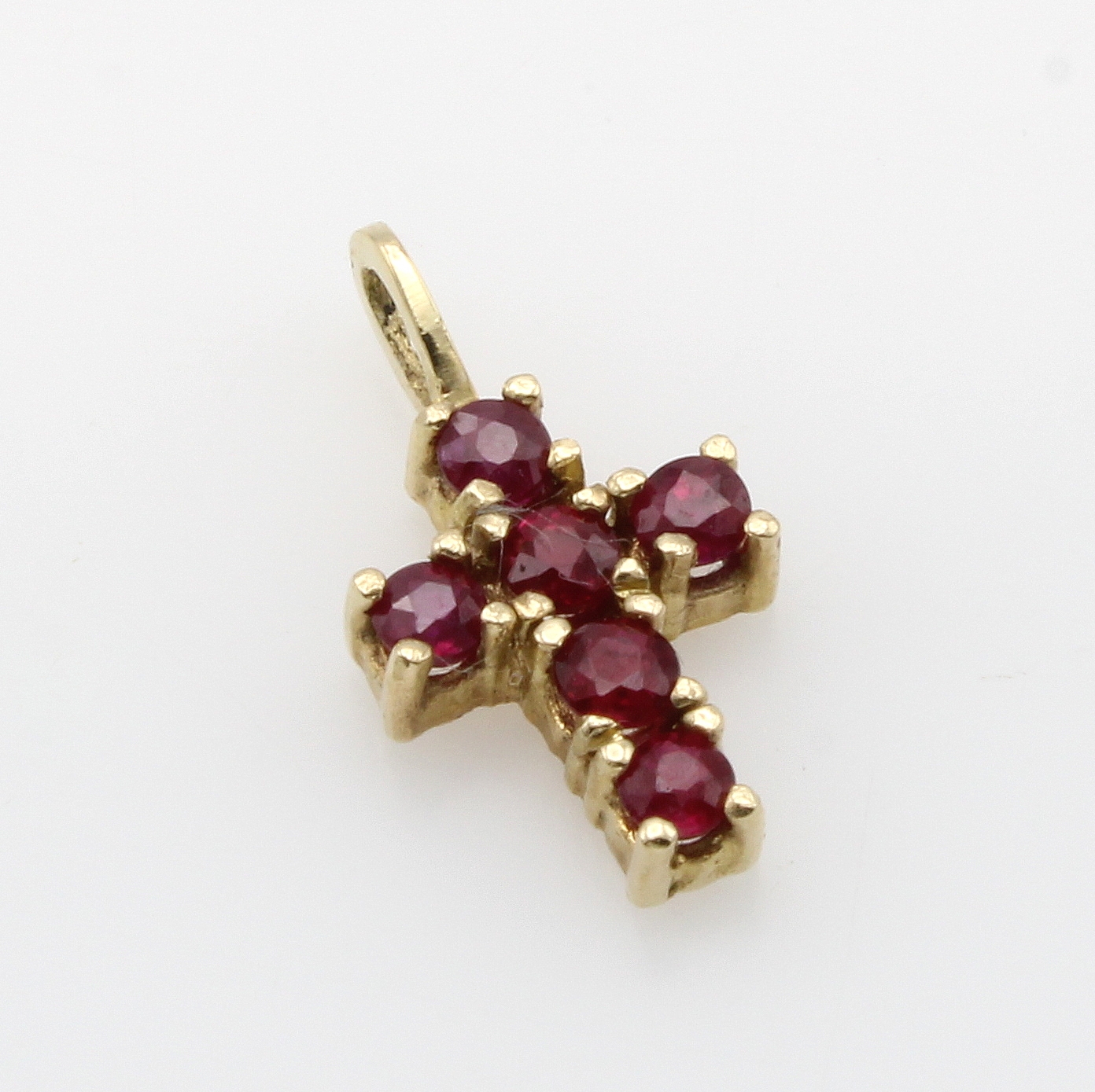 Image 27012303 - Kreuzanhänger mit Rubinen, GG 585/000, Rubine in Krappenfassungen, M. incl. Öse ca. ...