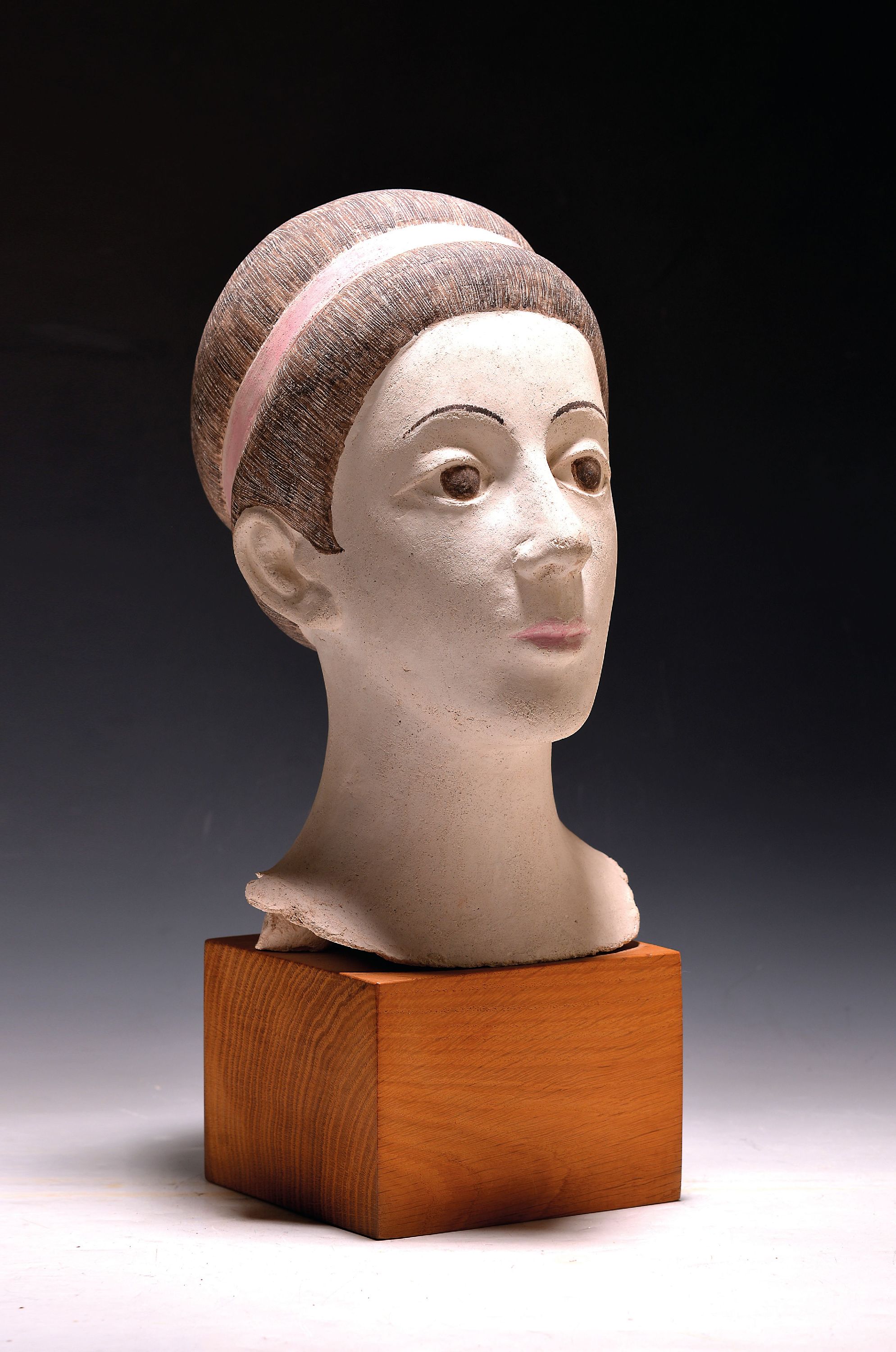 Image 27012309 - Monogrammist SW, wohl Willy Schmidt, 1924-2011, Frauenkopf, Terrakotta, bemalt, ...