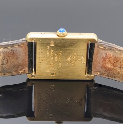 27012457f - CARTIER Damenarmbanduhr Tank Vermeil Referenz 1615, Schweiz um 1990, quarz, verg. ...