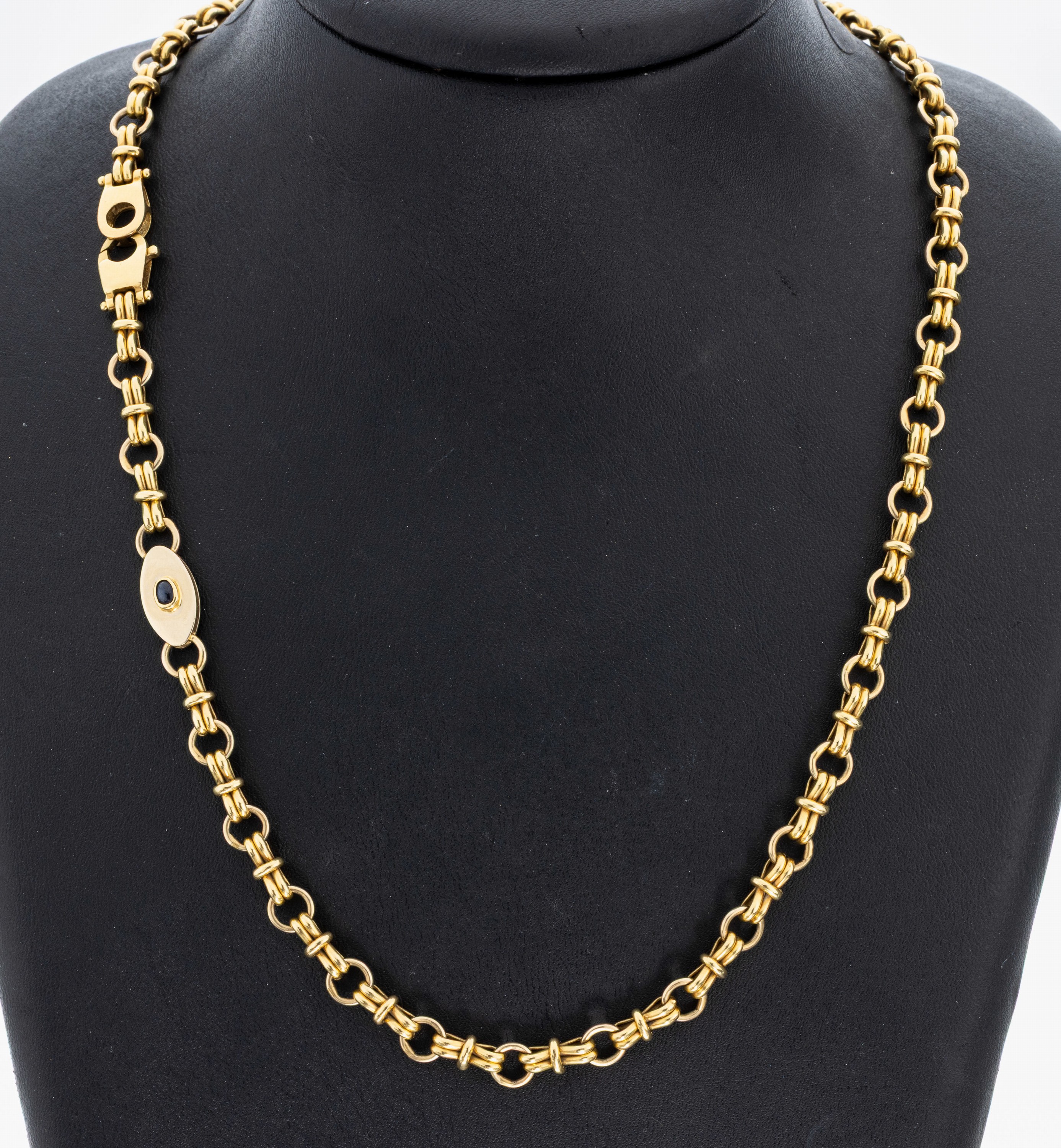 Image 27012817 - 18 kt Gold Saphir-Collier, GG 750/000, qualitätvolle Verarbeitung, längliche und ...