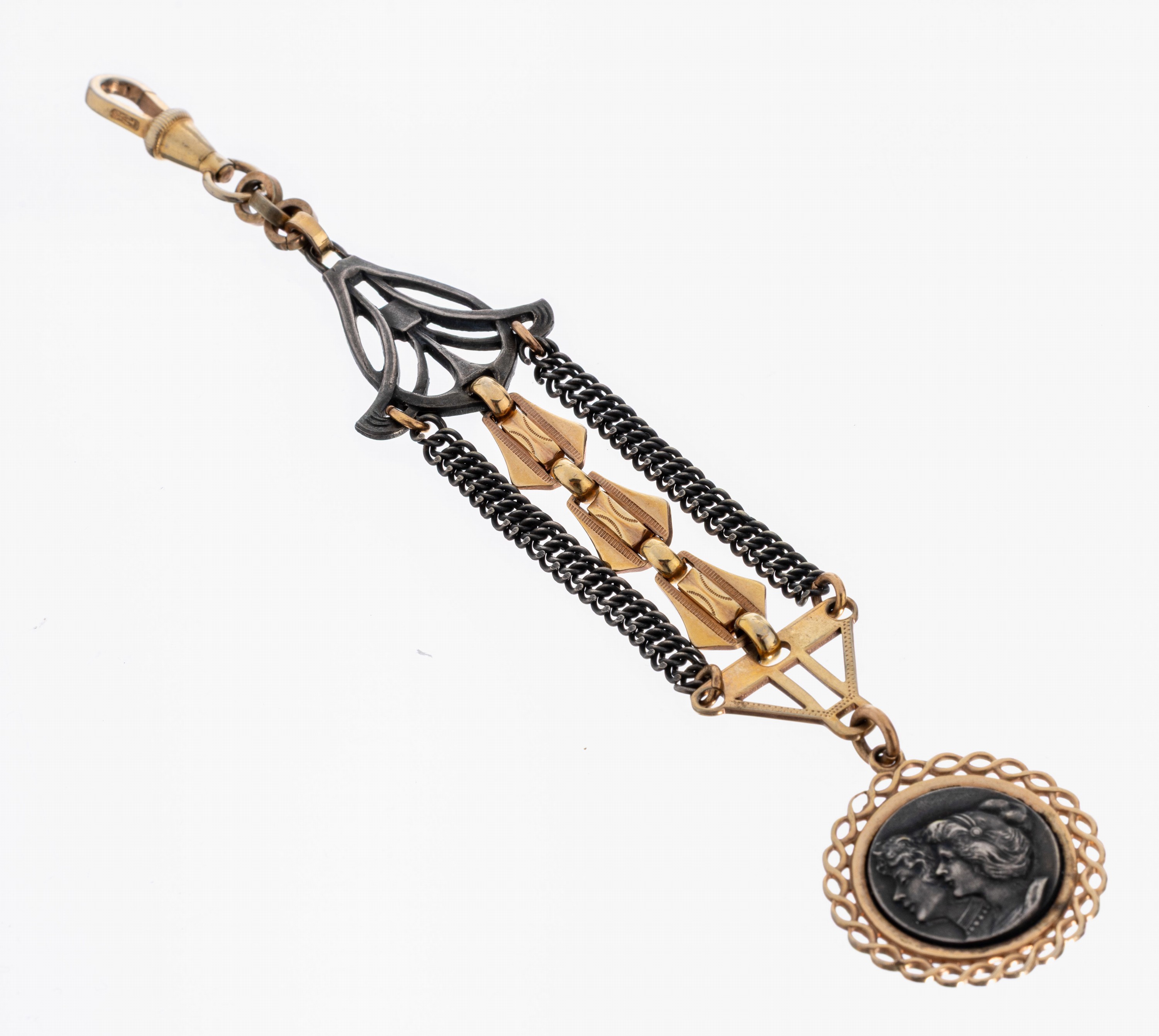 Image 27012828 - Jugendstil Bierzipfel, um 1905, Metall verg. und Eisen, schöner geometrischer ...