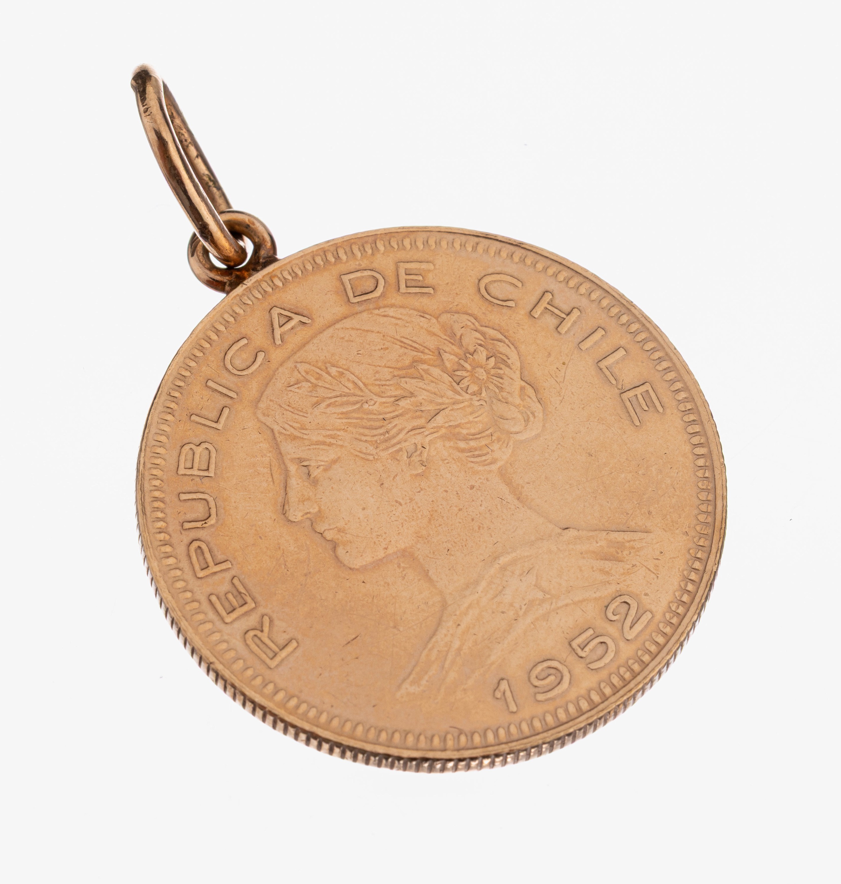 Image 27012839 - Goldmünze 100 Pesos, Chile, 1952, Cien Pesos, gehenkelt, Henkel und Öse RG 585/000 ...