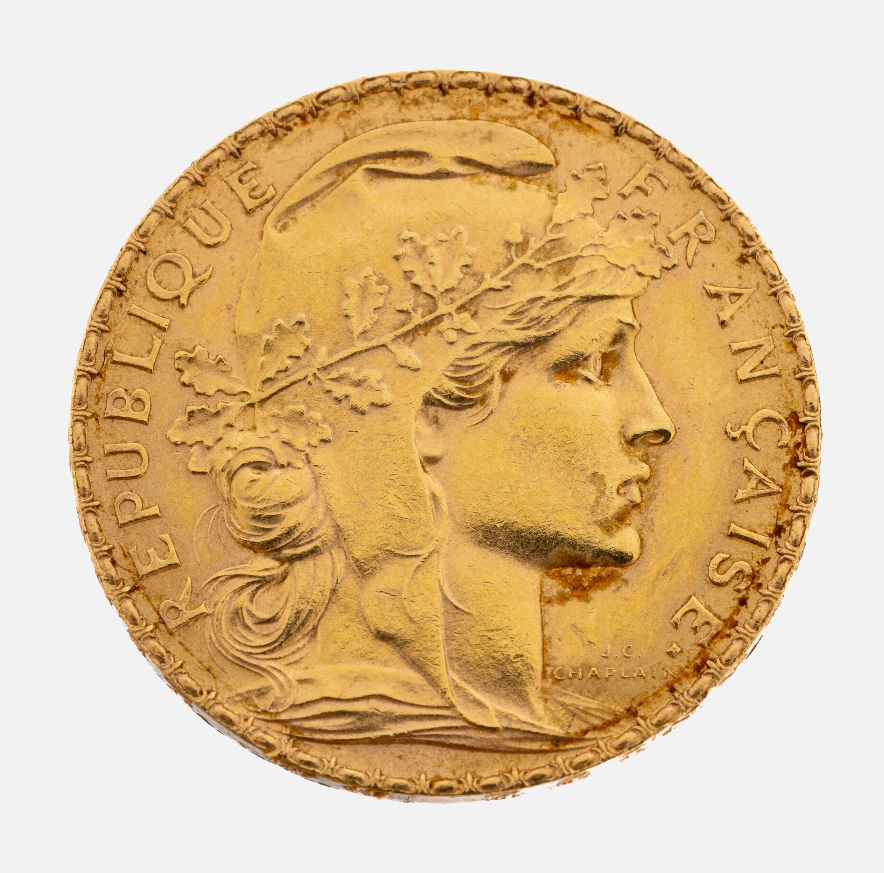 Image 27012847 - Goldmünze 20 Francs 1910, AV: Marianne, RV:Gallischer Hahn