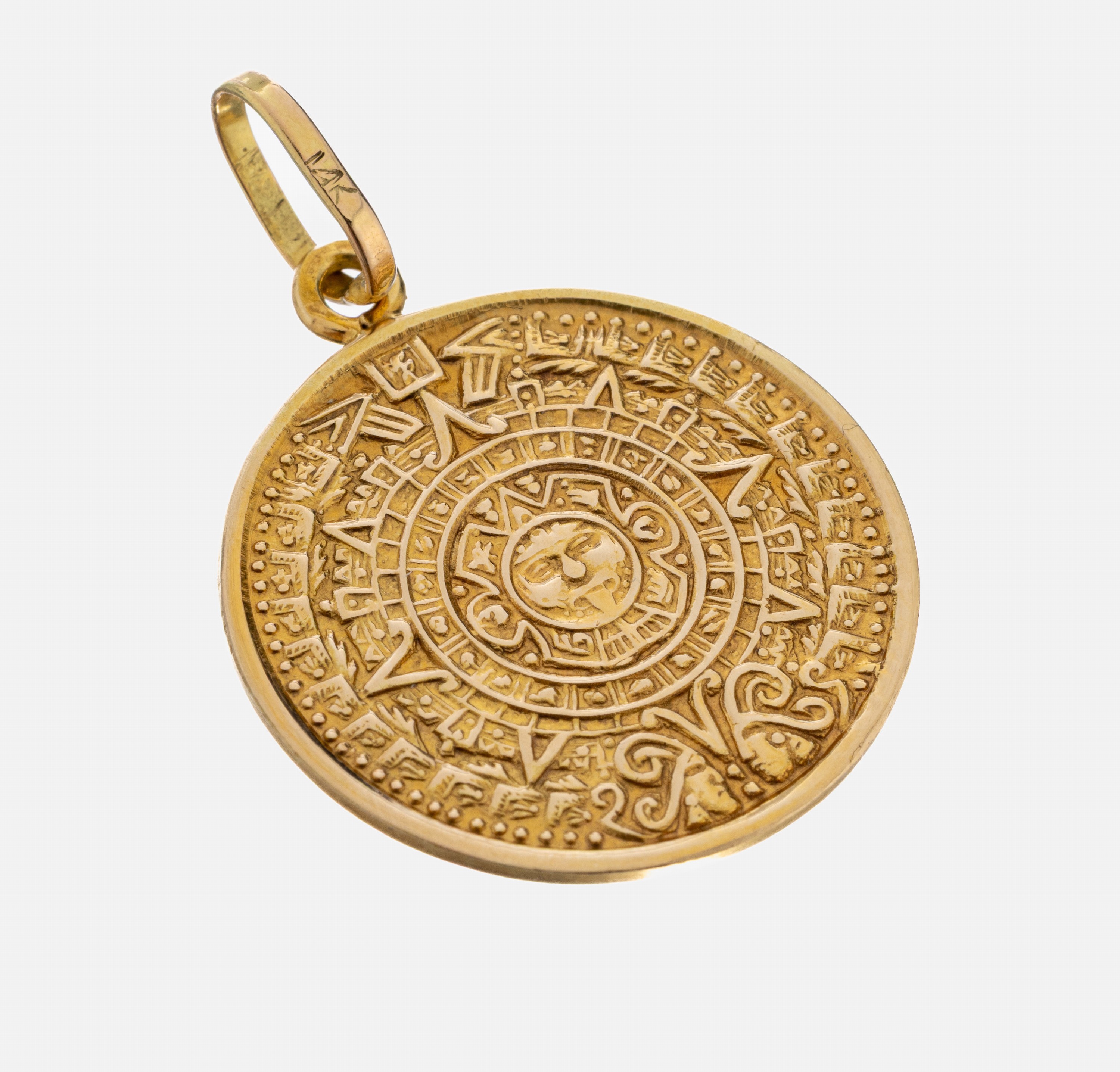 Image 27012851 - 14 kt Gold Medaillen-Anhänger, GG 585/000 gepr., AV: Templa Mayar de Maxico, RV: ...