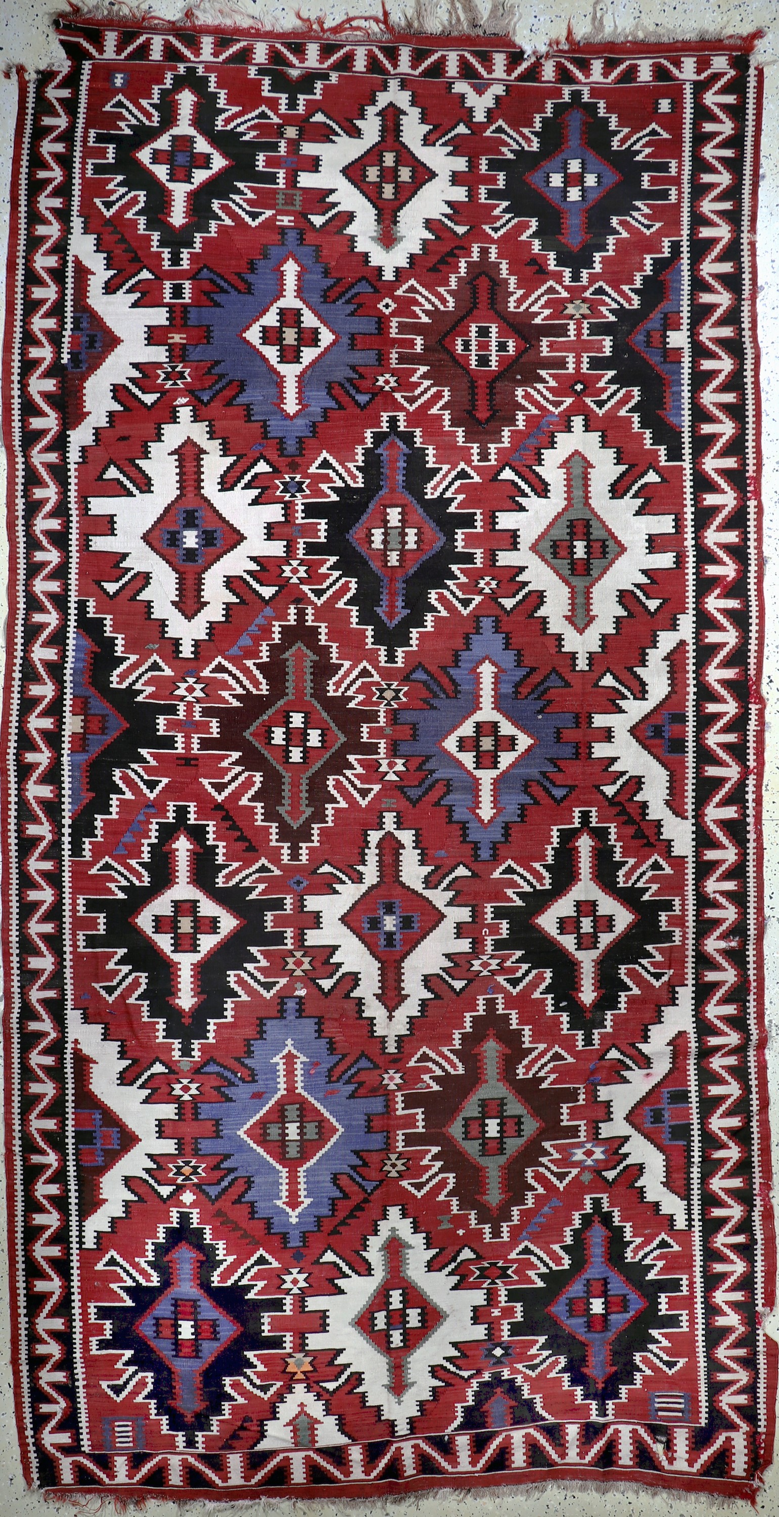 Image 27012871 - ´Kuba´Kelim antik, Kaukasus, 19.Jhd, Wolle auf Wolle, ca. 335 x 175 cm, EHZ: 4