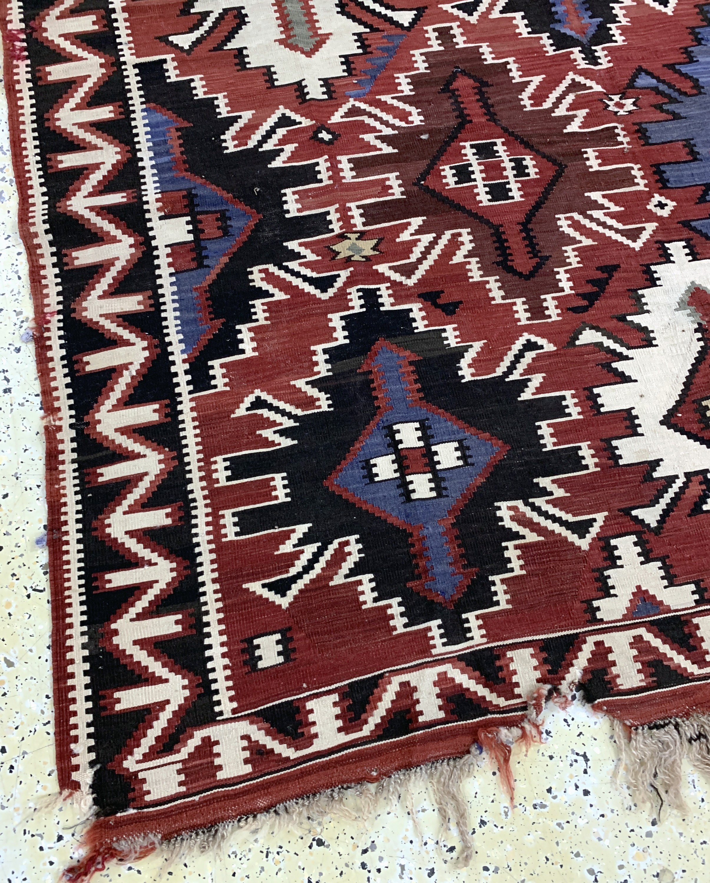Detail g: "Kuba"Kelim antik, Kaukasus, 19.Jhd, Wolle auf Wolle, ca. 335 x 175 cm, EHZ: 4