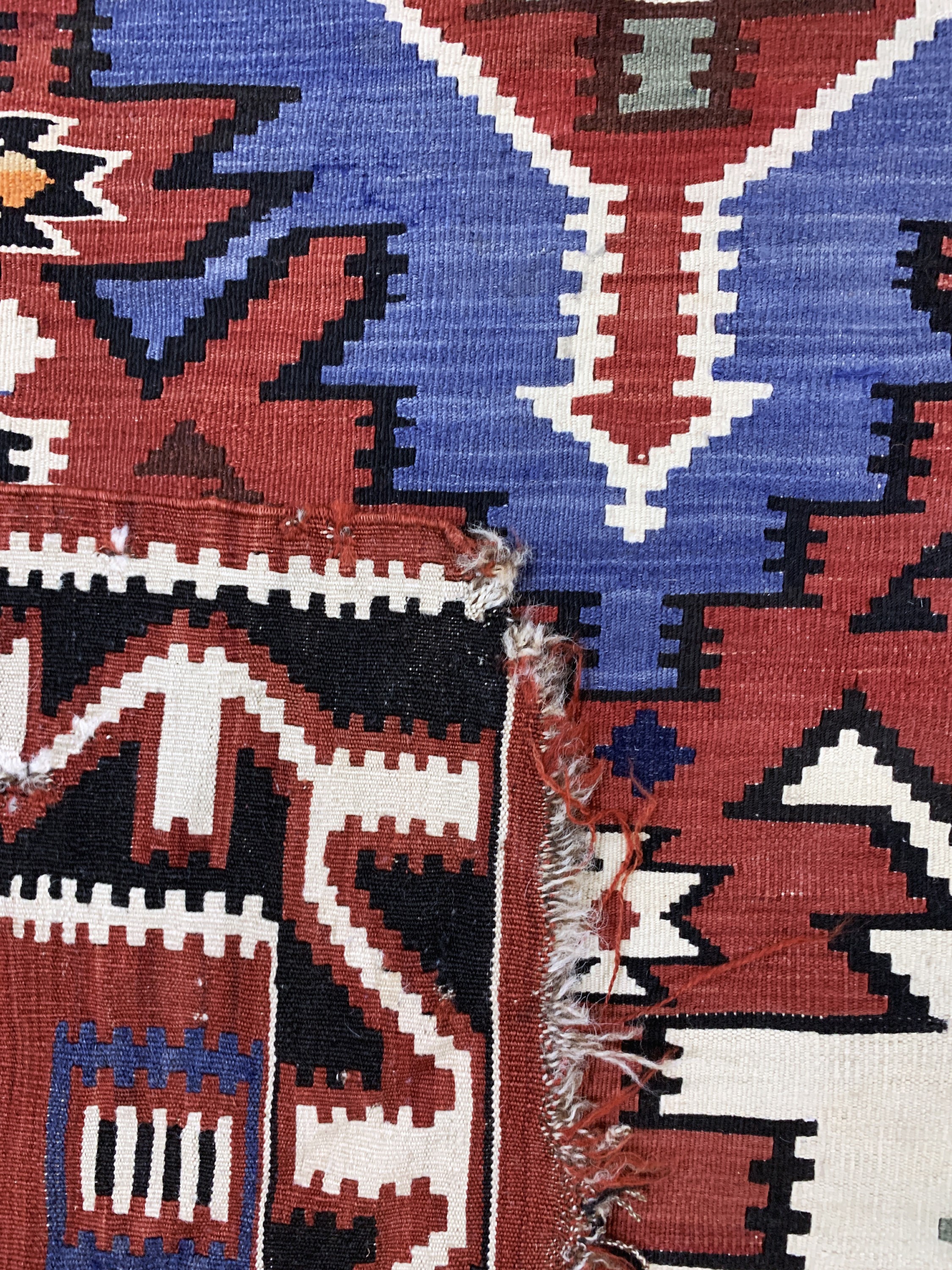 Detail h: "Kuba"Kelim antik, Kaukasus, 19.Jhd, Wolle auf Wolle, ca. 335 x 175 cm, EHZ: 4