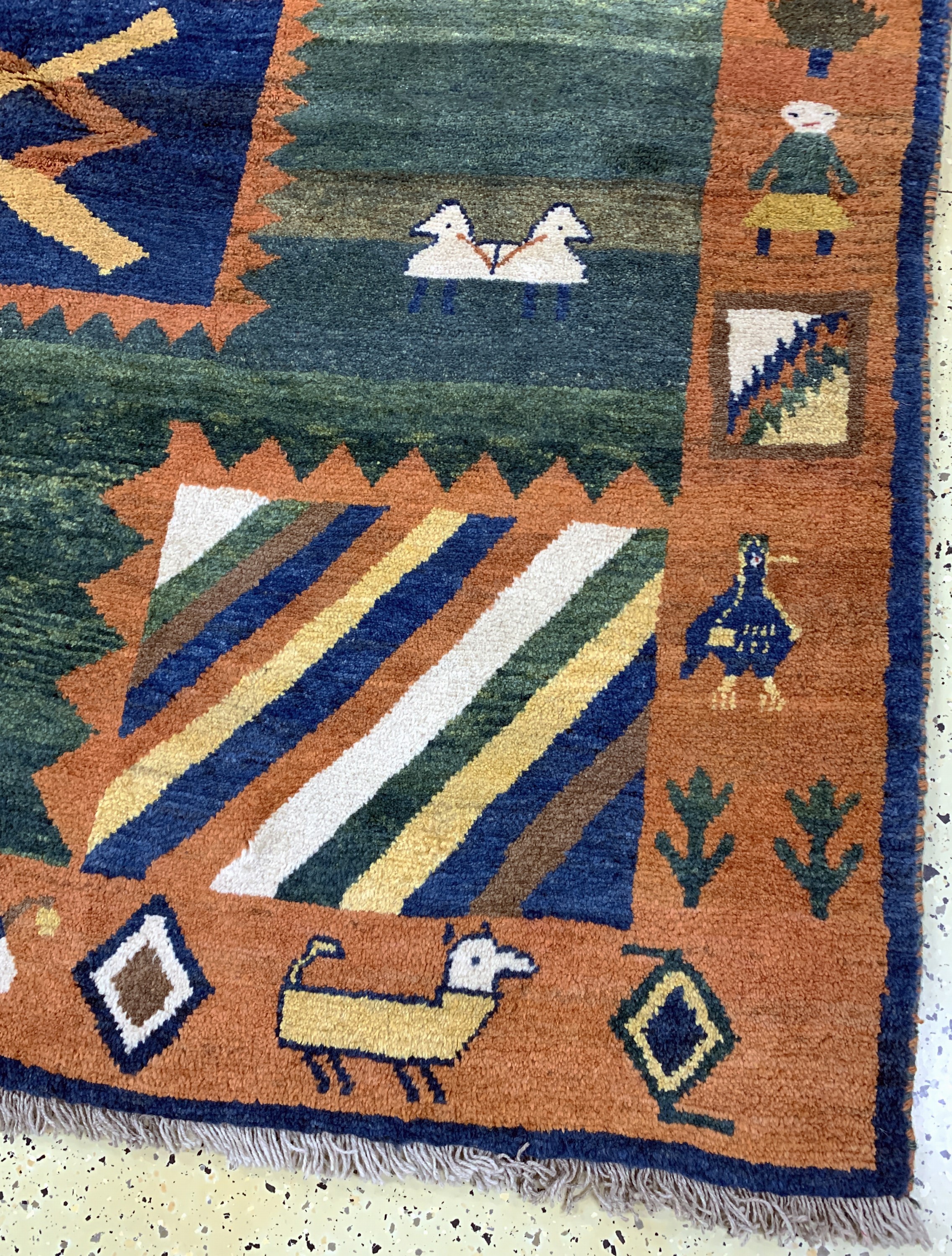 Detail a: Gabbeh alt, Persien, Mitte 20.Jhd, Wolle auf Wolle, ca. 200 x 210 cm, EHZ: 2