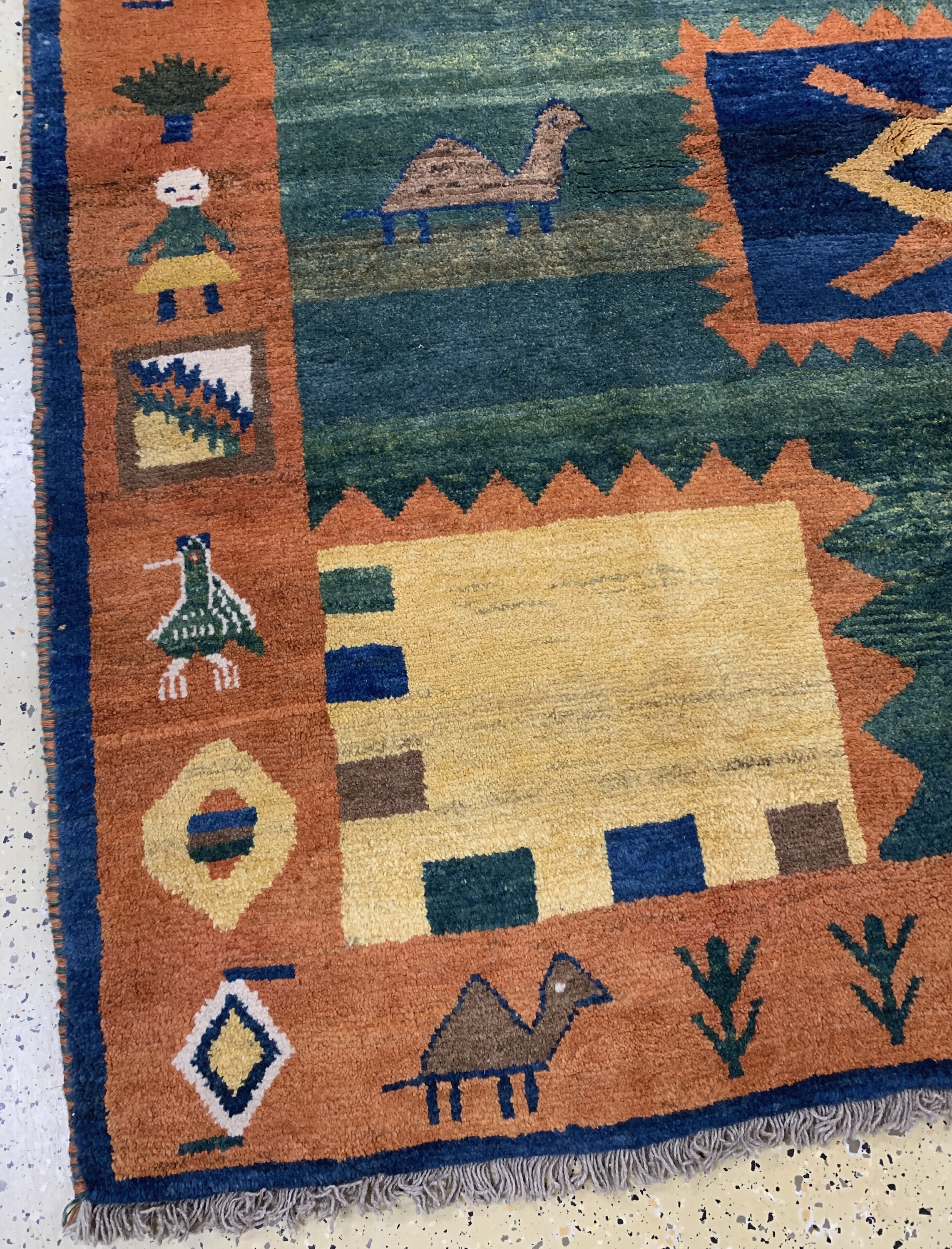 Detail b: Gabbeh alt, Persien, Mitte 20.Jhd, Wolle auf Wolle, ca. 200 x 210 cm, EHZ: 2