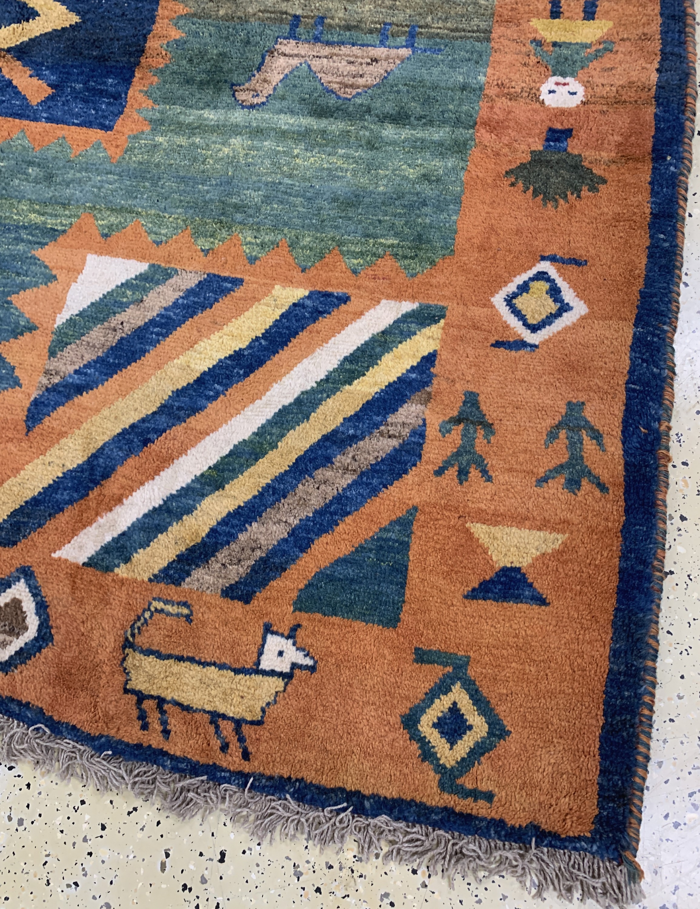 Detail d: Gabbeh alt, Persien, Mitte 20.Jhd, Wolle auf Wolle, ca. 200 x 210 cm, EHZ: 2