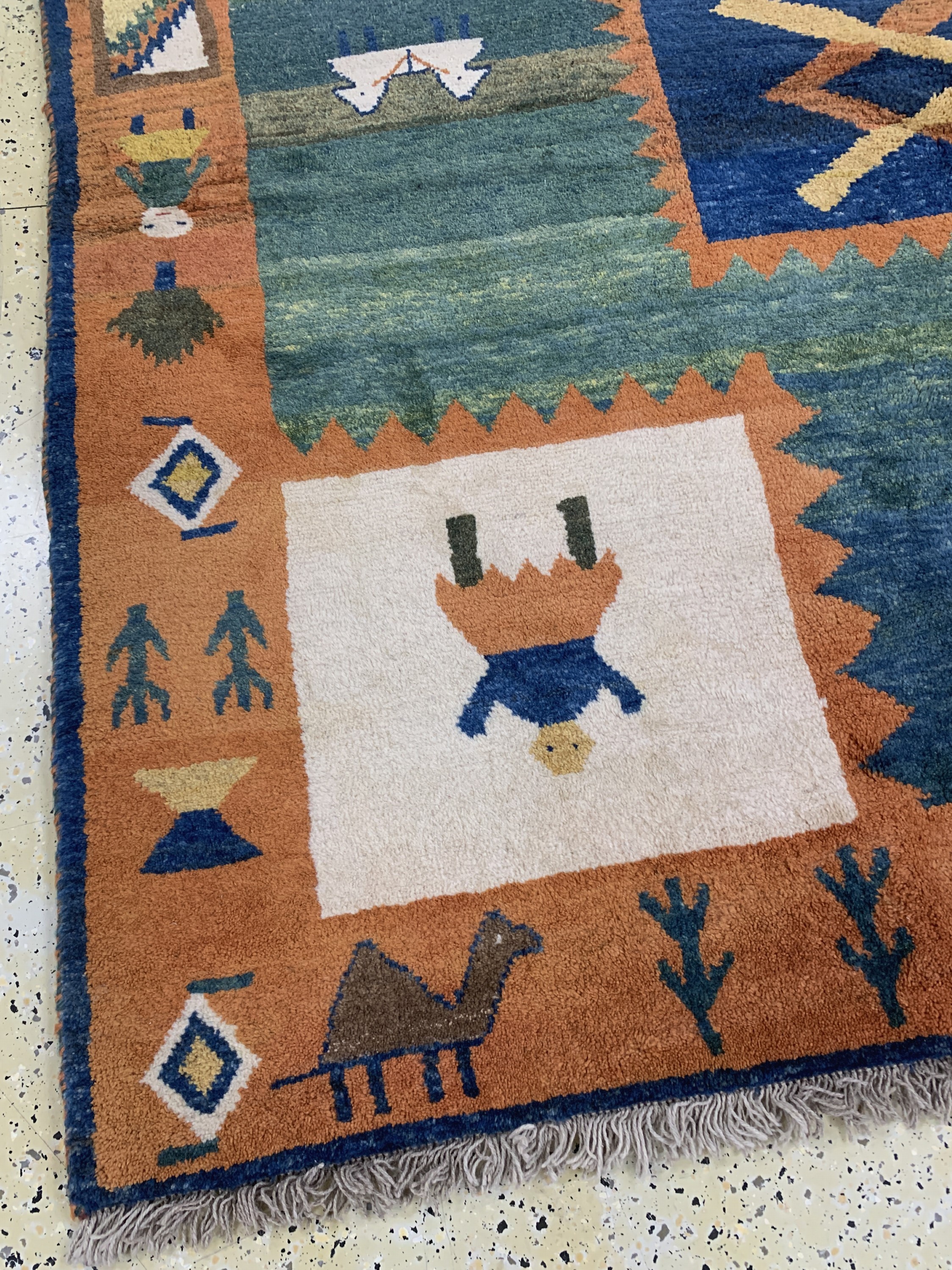 Detail e: Gabbeh alt, Persien, Mitte 20.Jhd, Wolle auf Wolle, ca. 200 x 210 cm, EHZ: 2