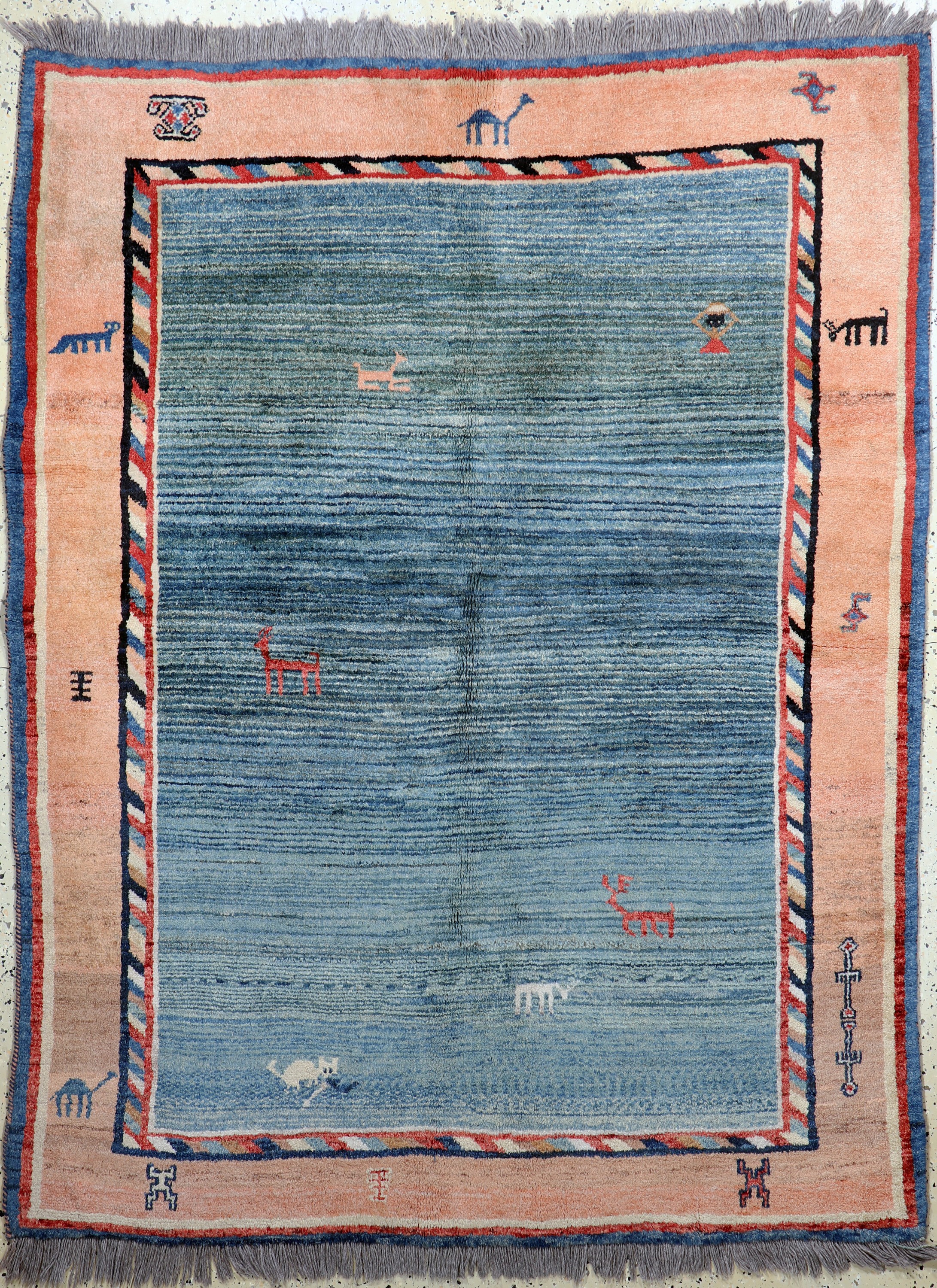 Gabbeh alt, Persien, Mitte 20.Jhd, Wolle auf Wolle, ca. 210 x 183 cm, EHZ: 2