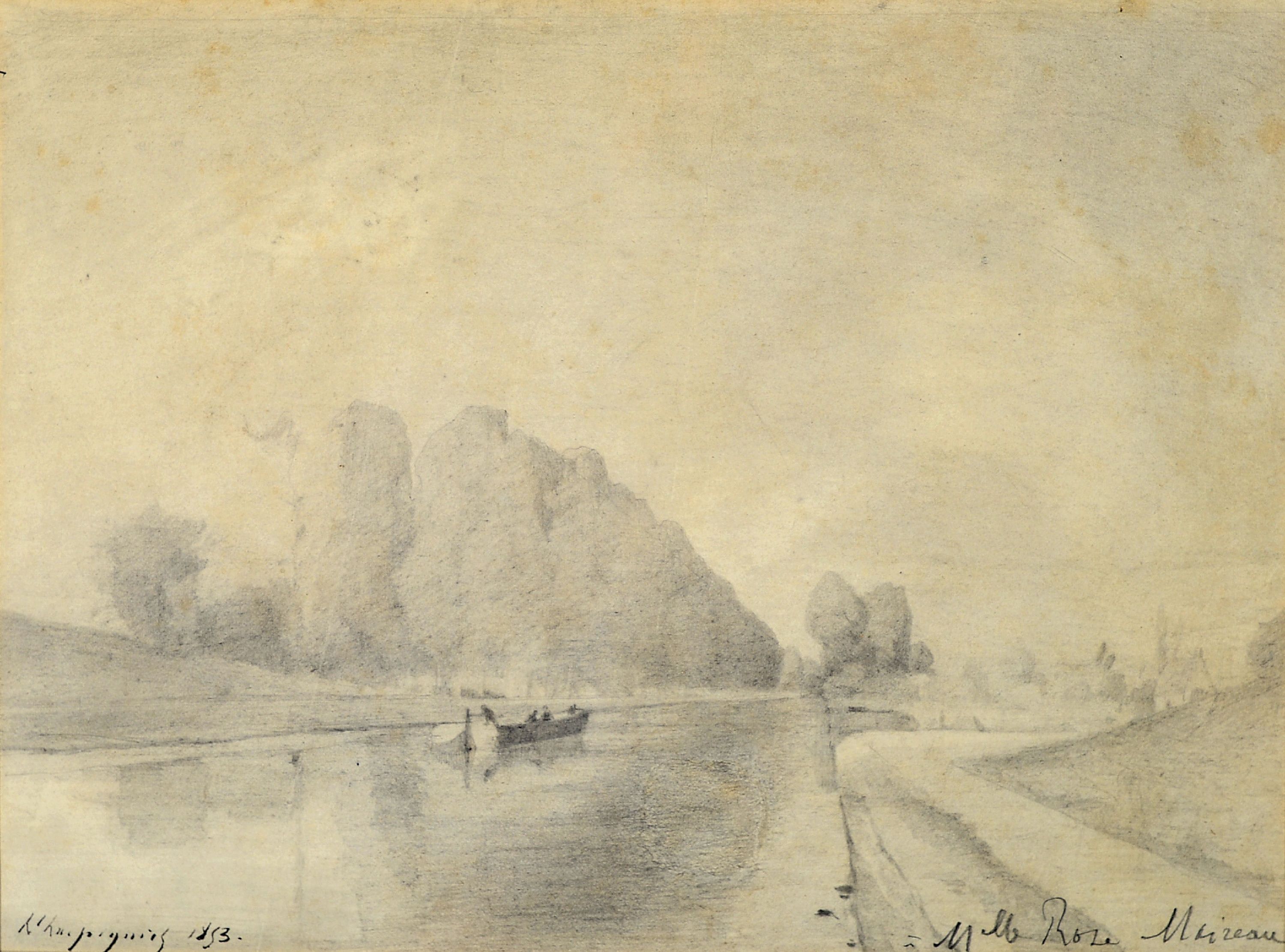 Image 27012875 - Henri Joseph Harpignies, 1819 Valenciennes -1916 Saint-Prive, ´Peniche sur Canal´, wohl ...