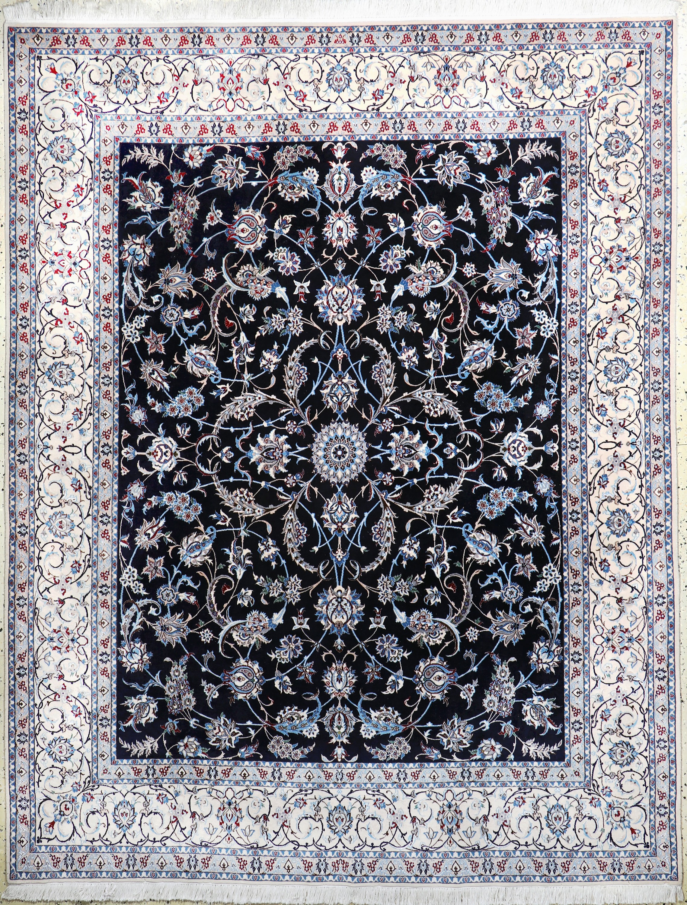 Image 27012885 - Nain fein(6 La), Persien, Ende 20.Jhd, Korkwolle mit Seide, ca. 255 x 197 cm, ca. ...