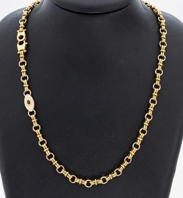 Image 18 kt Gold Saphir-Collier, GG 750/000, qualitätvolle Verarbeitung, längliche und ...
