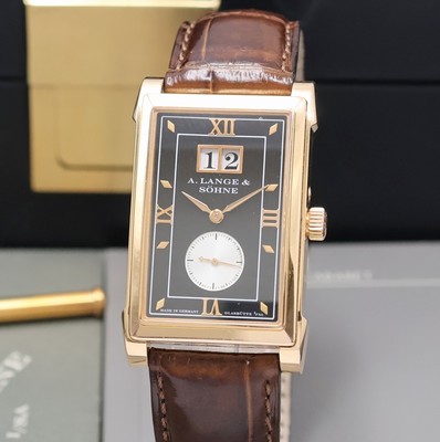 27012819a - A. LANGE & SÖHNE feine Herrenarmbanduhr Cabaret Referenz 107.031 in RoseG 750/000, ...