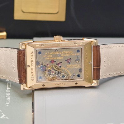 27012819e - A. LANGE & SÖHNE feine Herrenarmbanduhr Cabaret Referenz 107.031 in RoseG 750/000, ...