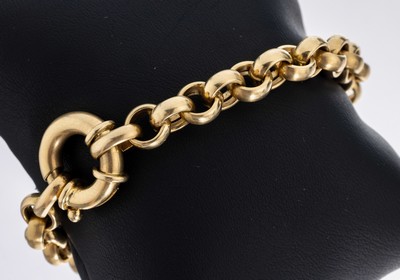 Image 14 kt Gold Armband, GG 585/000, Erbskette, L. ca. 21 cm, gr. Federringschließe, ca. ...