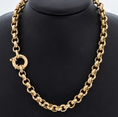 Image 14 kt Gold Collier, GG 585/000, Erbskette, gr. Federringschließe, L. ca. 41.5 cm, ca. ...