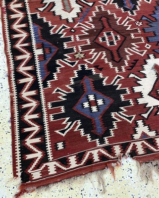 27012871g - ´Kuba´Kelim antik, Kaukasus, 19.Jhd, Wolle auf Wolle, ca. 335 x 175 cm, EHZ: 4