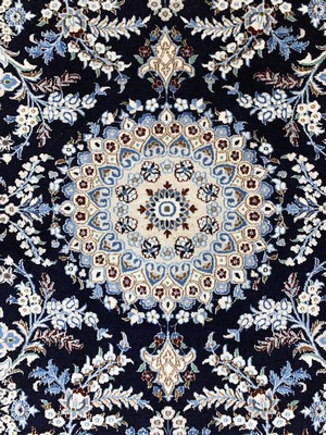 27012879b - Nain fein(6 La), Persien, Ende 20.Jhd, Korkwolle mit Seide, ca. 128 x 97 cm, ca. 1,0 ...