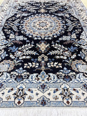 27012879d - Nain fein(6 La), Persien, Ende 20.Jhd, Korkwolle mit Seide, ca. 128 x 97 cm, ca. 1,0 ...