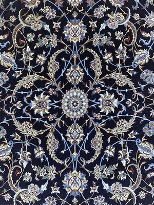 27012885e - Nain fein(6 La), Persien, Ende 20.Jhd, Korkwolle mit Seide, ca. 255 x 197 cm, ca. ...