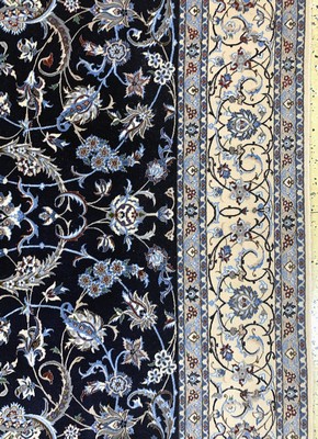 27012885f - Nain fein(6 La), Persien, Ende 20.Jhd, Korkwolle mit Seide, ca. 255 x 197 cm, ca. ...