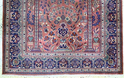 27012889c - Keschan fein, Indien, Ende 20.Jhd, Korkwolle auf Baumwolle, ca. 210 x 140 cm, ...