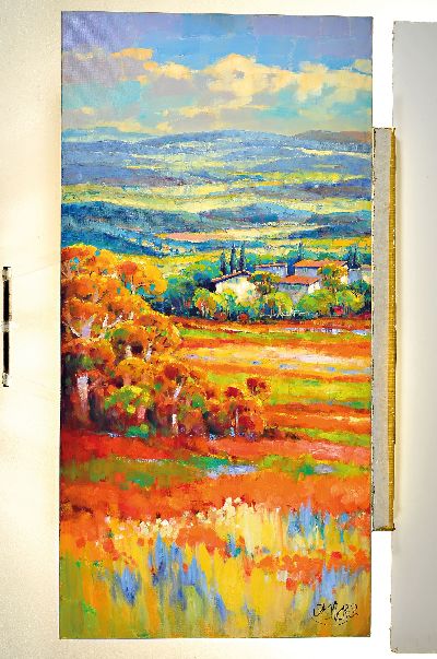 27012891k - Jean Claude Picard, geb. 1945,lebt und arbeitet in Mallorca, Triptychon: Toskanische ...