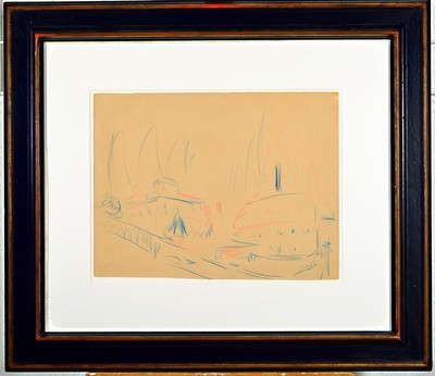 Image Ernst Ludwig Kirchner, 1880 Aschaffenburg-1938Frauenkirch/Davos, Häuser am Hang, ...