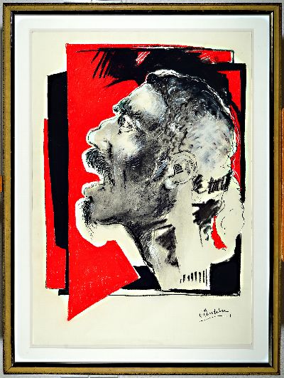 Image Christian Peschke, 1946 Bad Säckingen-2017 Flintsbach, ´Carlos Santana´, Kopfbild des ...