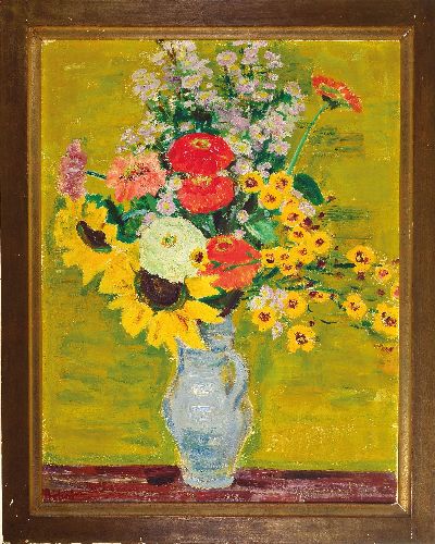 27012999k - Arnold Balwé, 1898 Dresden-1983 Prien am Chiemsee, ´Strauss auf Gelb´, rückseitig so ...